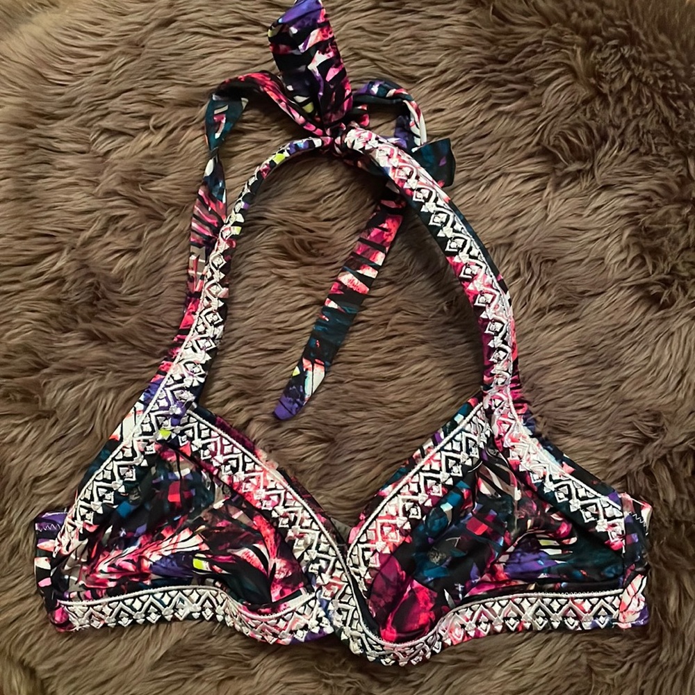 Victoria’s Secret PINK Bikini Top Small AA A B C Halter Floral